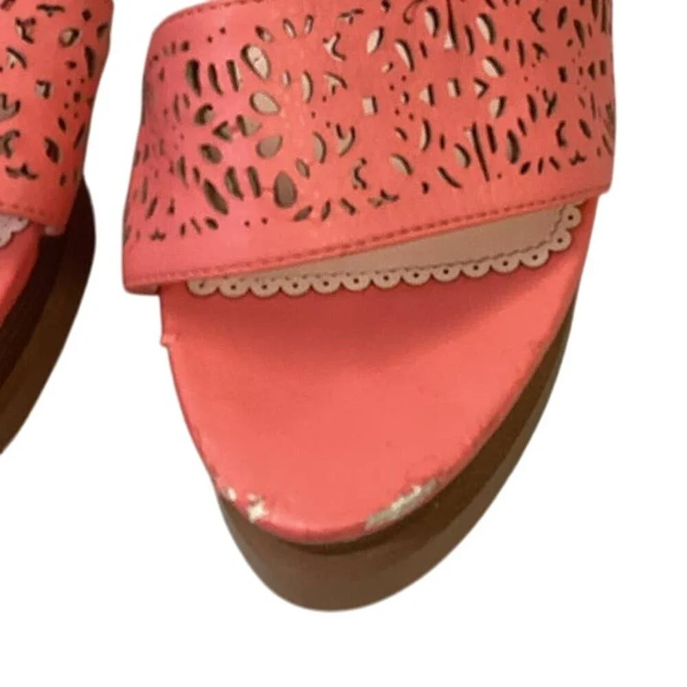 Madison by ShoeDazzle US Size 8.5 Coral High Heel Ankle Strap Gloria Sandals